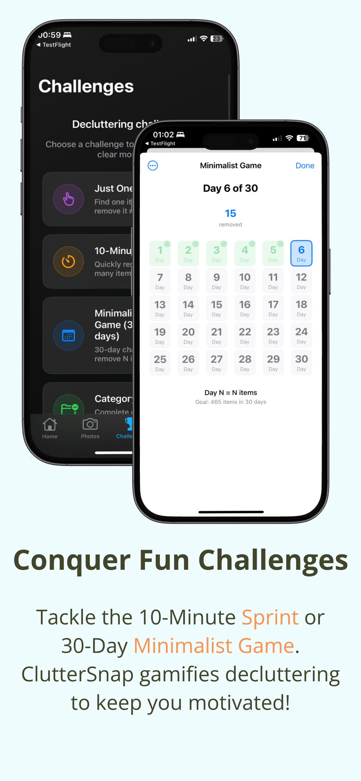 ClutterSnap progress photos before and after